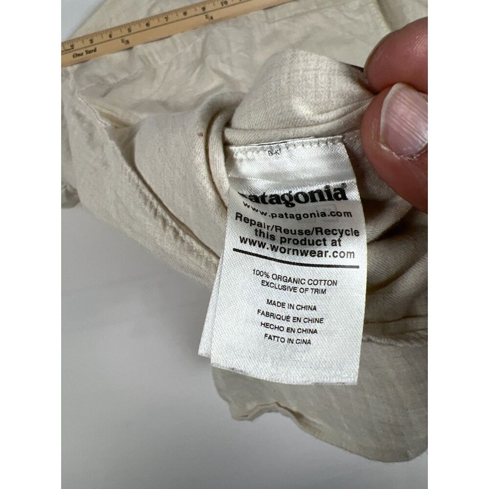 Patagonia Men's Large Linen Organic Cotton Long Sleeve Button Up Shirt Beige - Picture 4 of 12